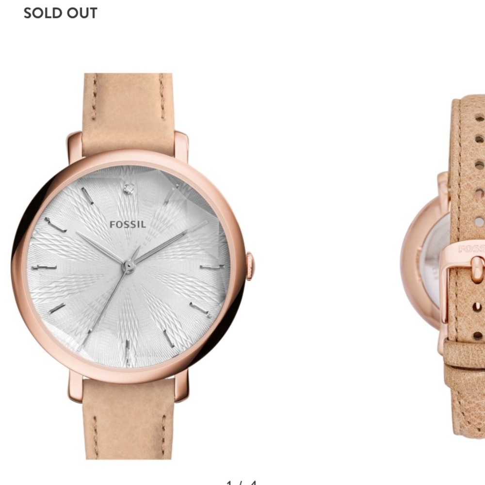 Women’s Fossil Round Leather Strap Watch